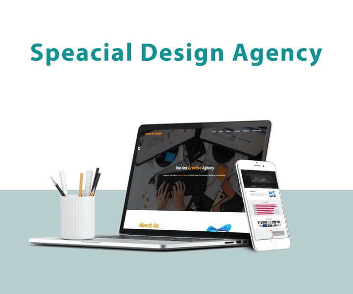 صفحة هبوط لشركة Speacial Design Agency