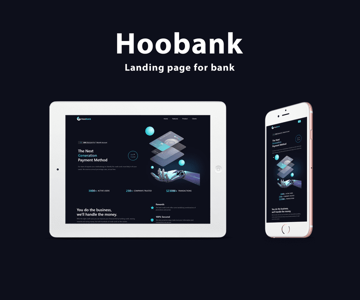 صفحة هبوط لبنك HooBank