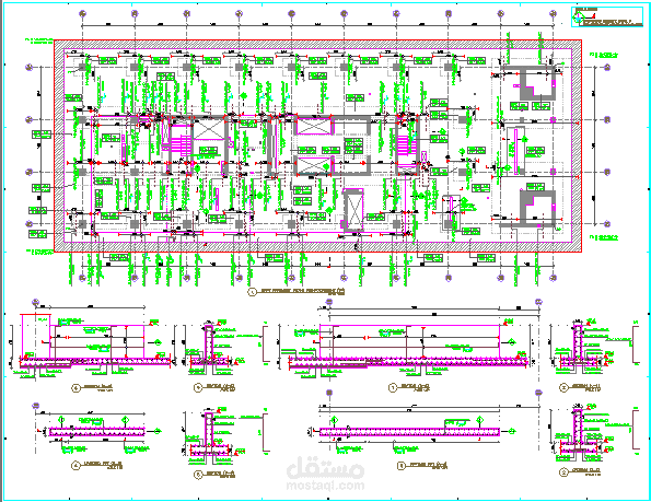 اعمال الرسوم الهندسية لبلاطة الدور الاول في البرج التجاري