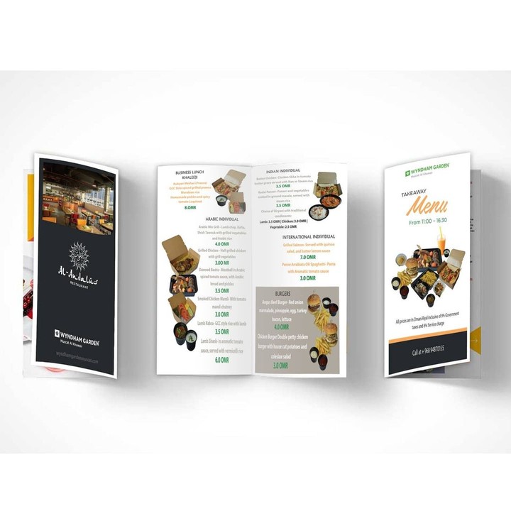 تصميم Takeaway Menu