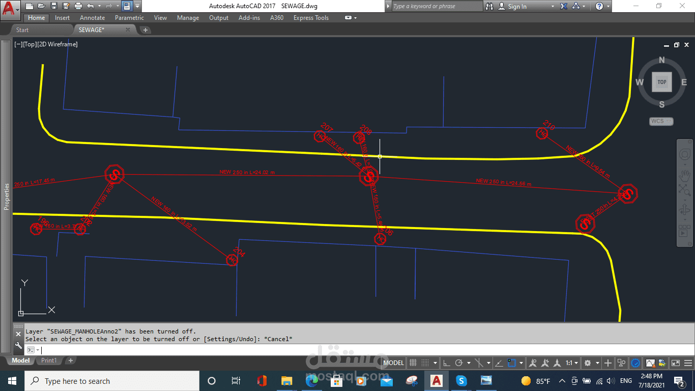 مخططات صرف صحي بقوالب Block Attribue