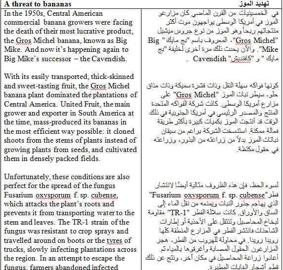 ترجمة مقالة من اللغة الانجليزية للغة العربية