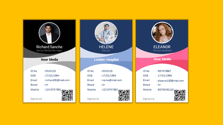 تصميم بطاقات تعريفية الموظفين - Id Card Template