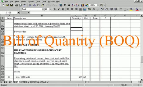 BILL OF QUANTITIES( حساب الكميات )