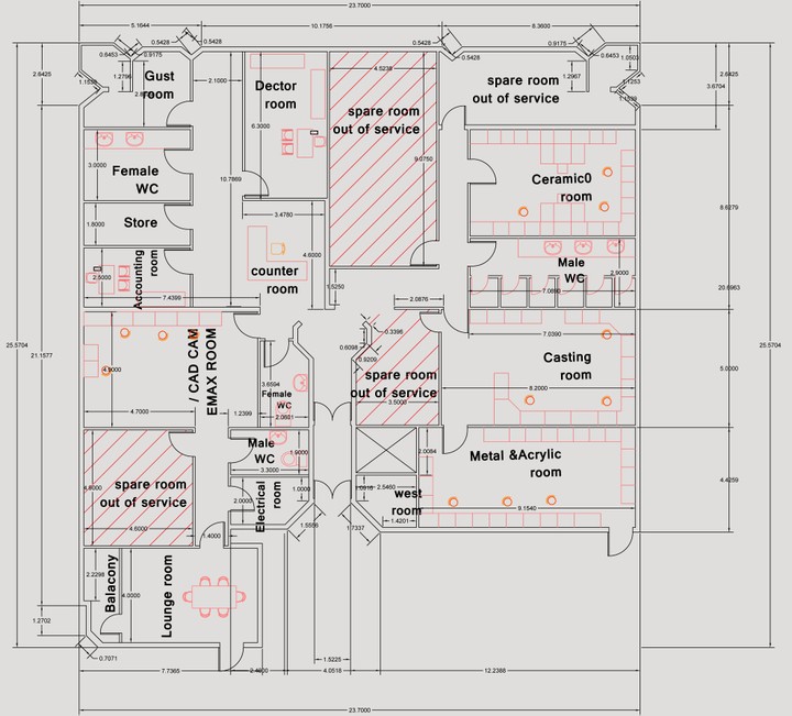 تصميم  مخطط معماري لعيادة  أسنان