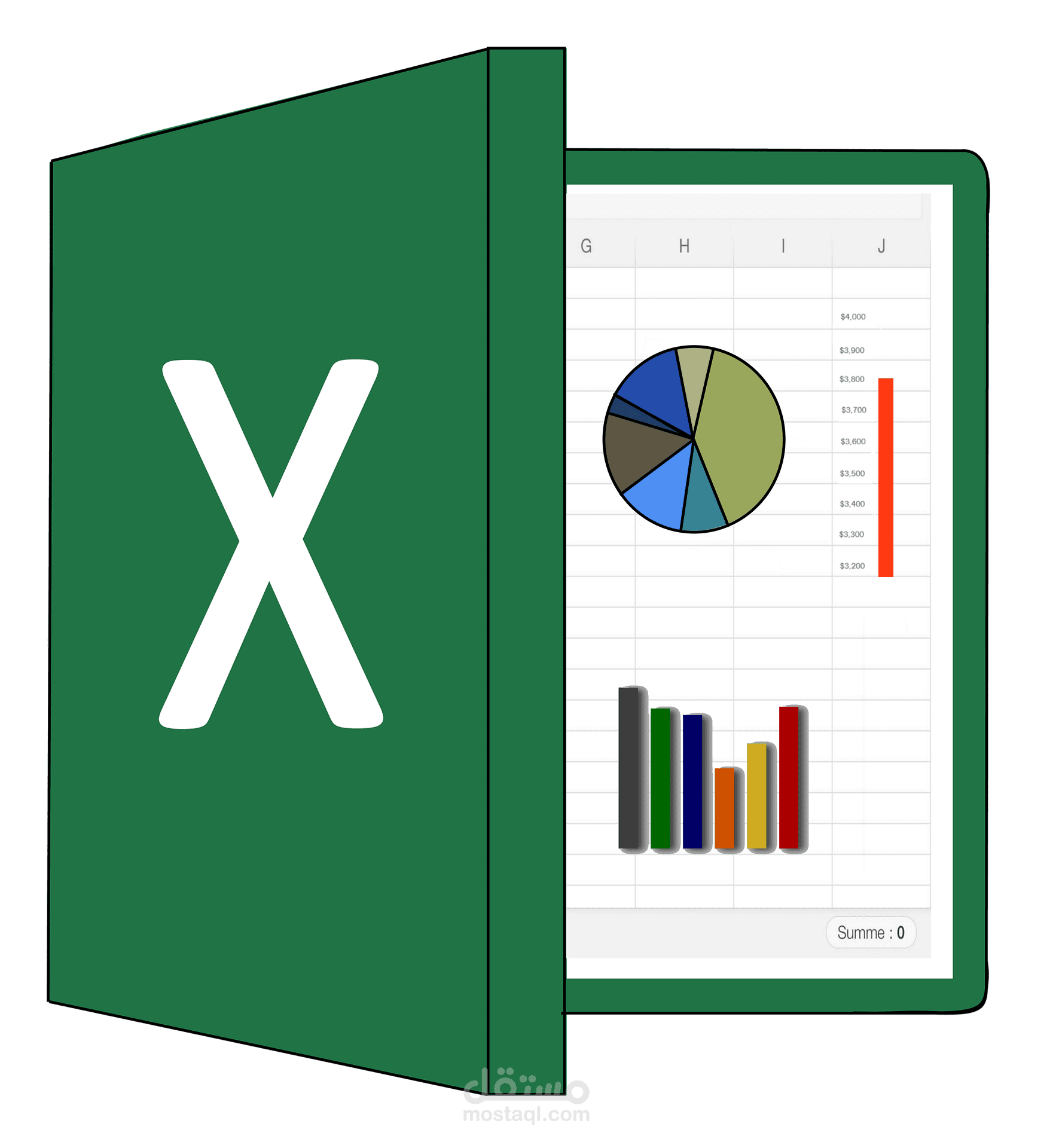 العمل على برنامج eXcel