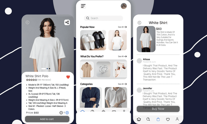 Clothing Store App - User Interface Design