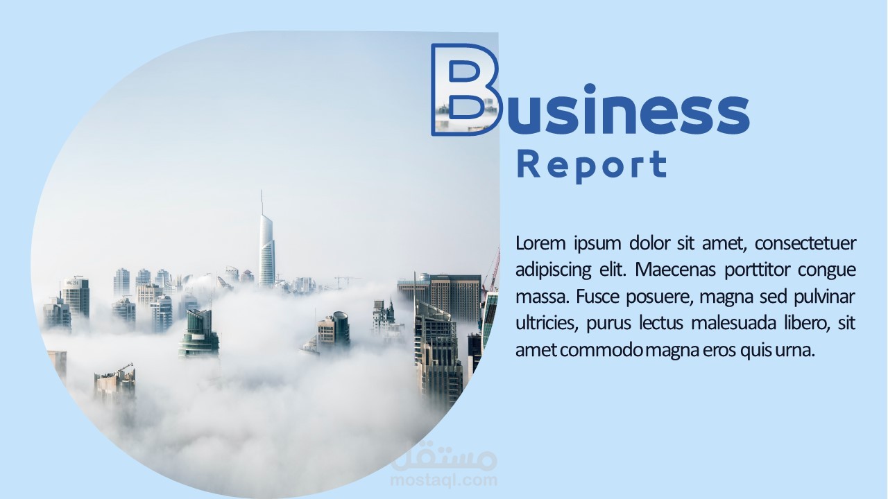 تصميم من وحي خيالي لتقرير Business report