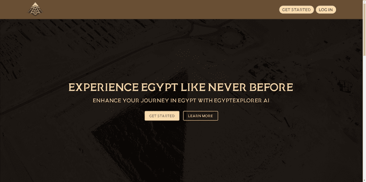 Egypt Explorer Landing Page (Hero Section)