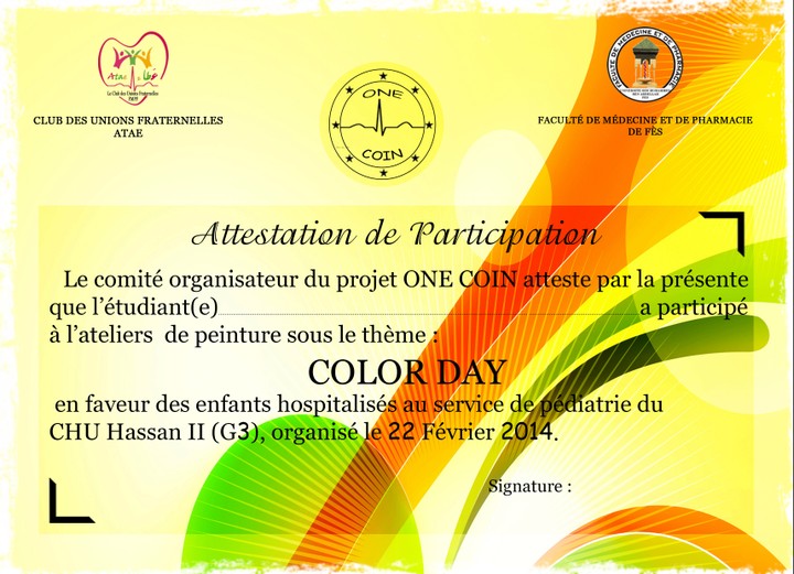 attestation de participation