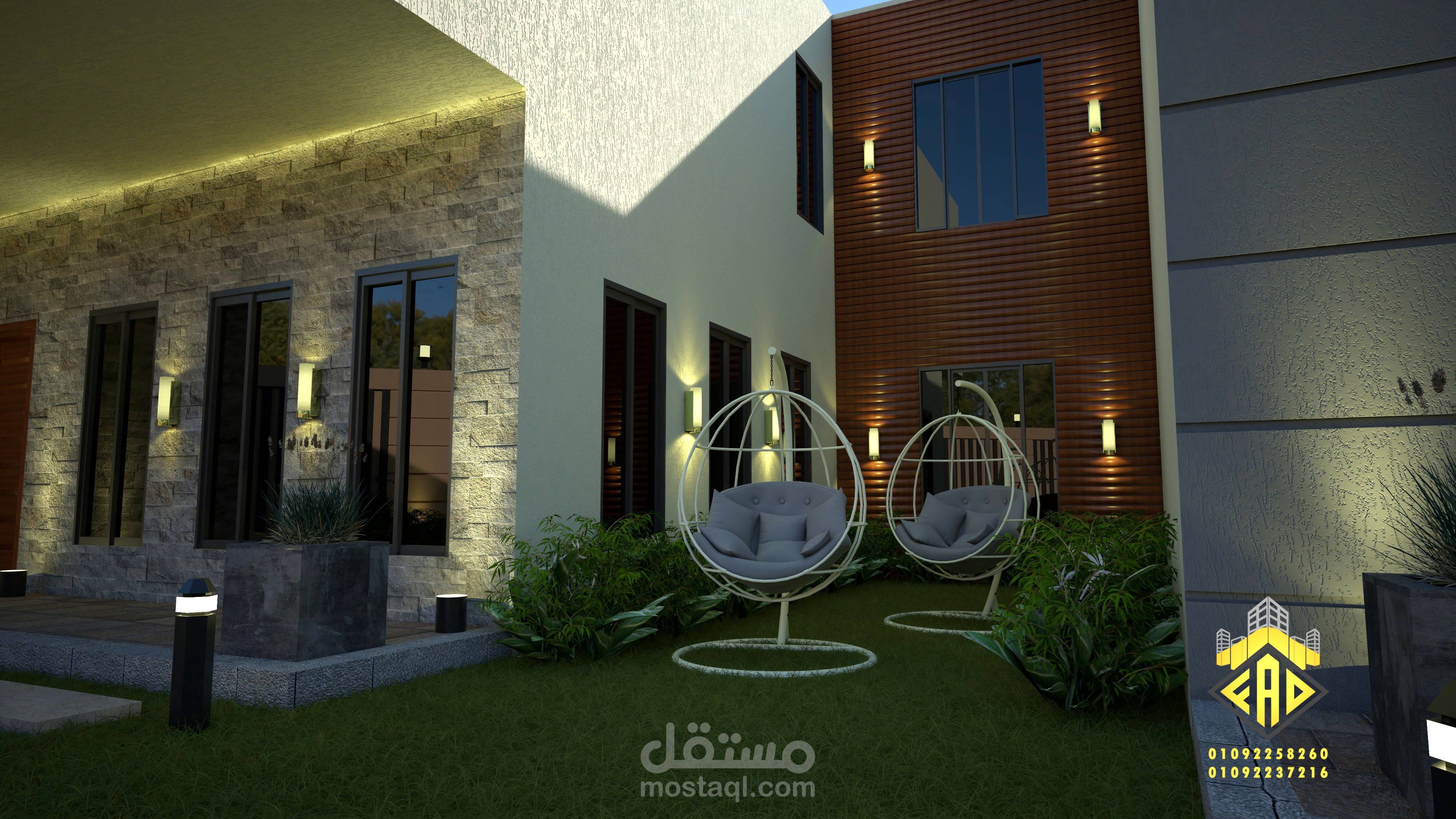 تصميم واجهة و لاندسكيب فيلا سكنية