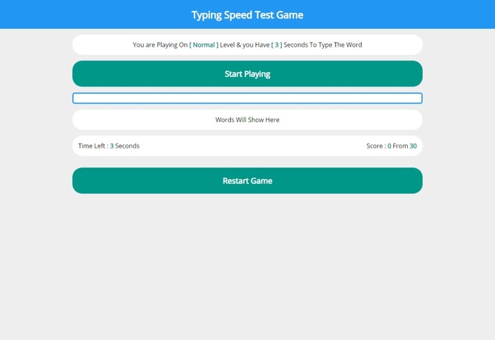 Typing Speed Test Game