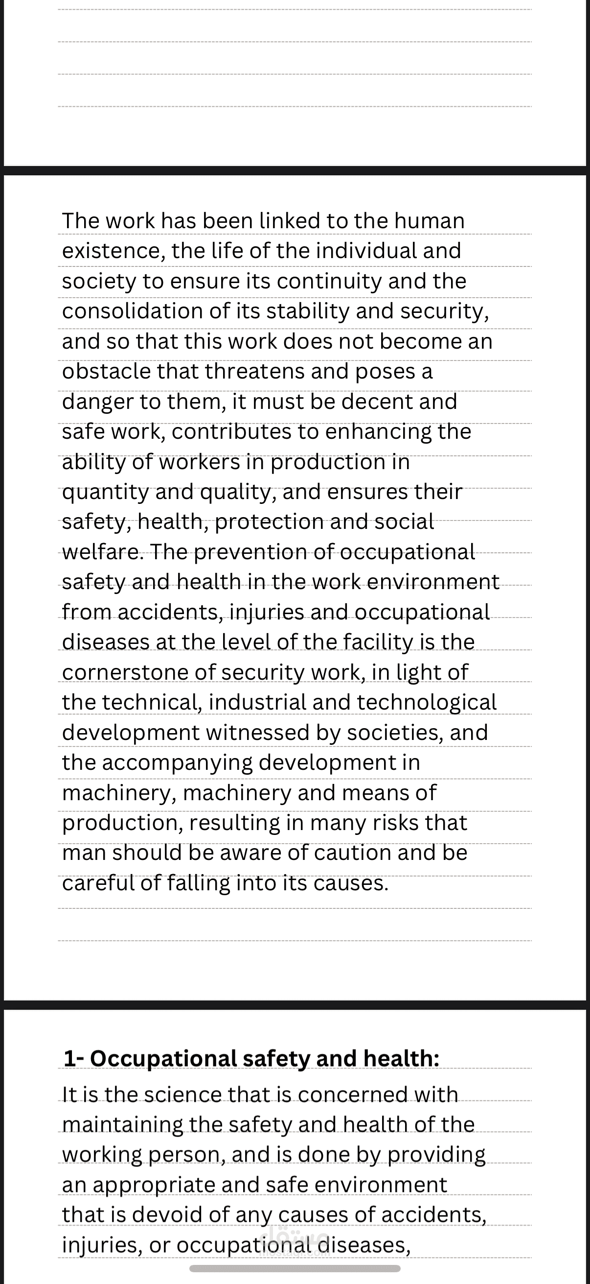 Occupationald safety and Occupationald safety and health, its concept and most health, its concept and most important strategies important strategies