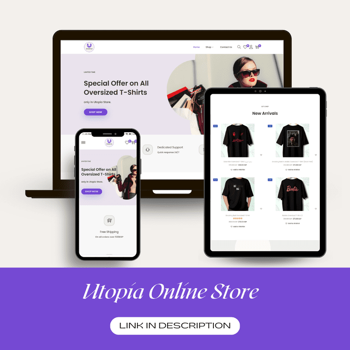 Utopia Online Store E-Commerce Website