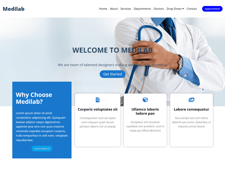 Medilab PSD Template to Website