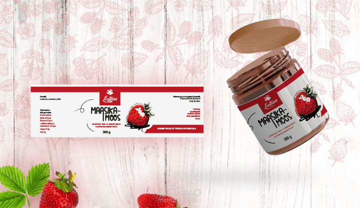 تصميم ملصق مربى الفراولة || Strawberry jam label design