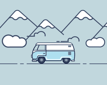 travel bus animated