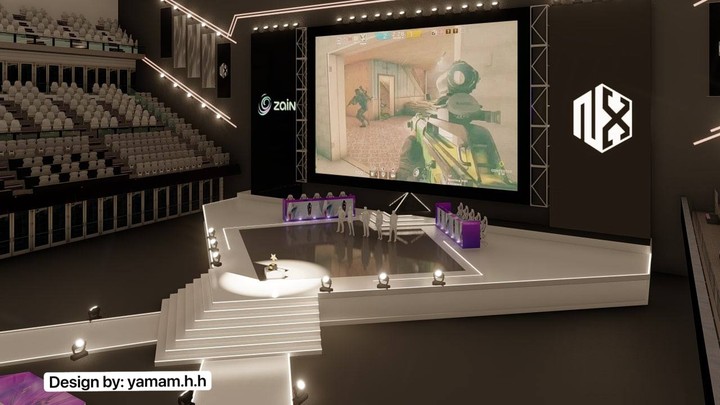 تصميم قاعة ألعاب للاعبين بلي ستيشن في ملعب الشعب الدولي ببغداد Gamer hall design