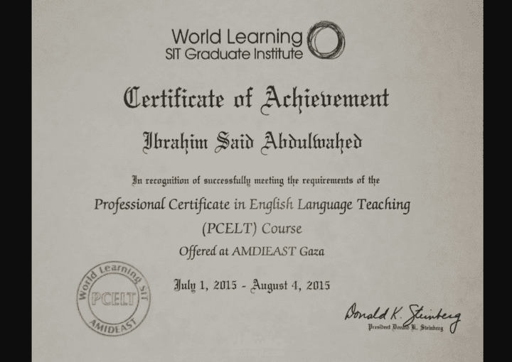 Certificate  of Achievement