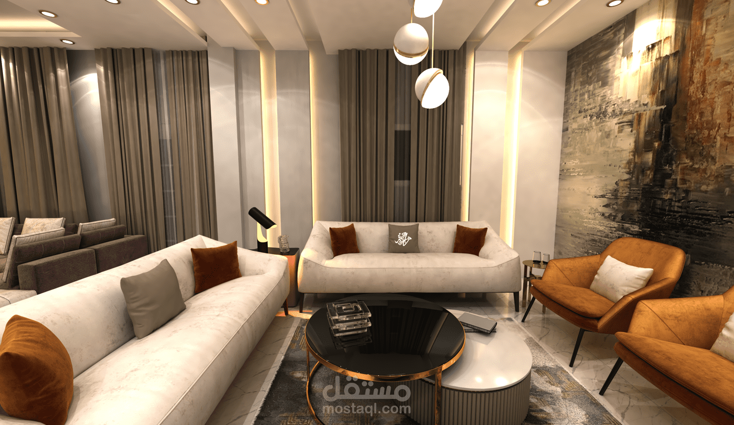 تصميم داخلي لشقه سكنيه