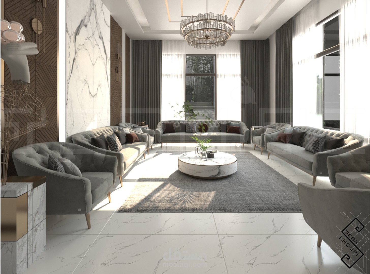 تصميم فيلا (men living room)