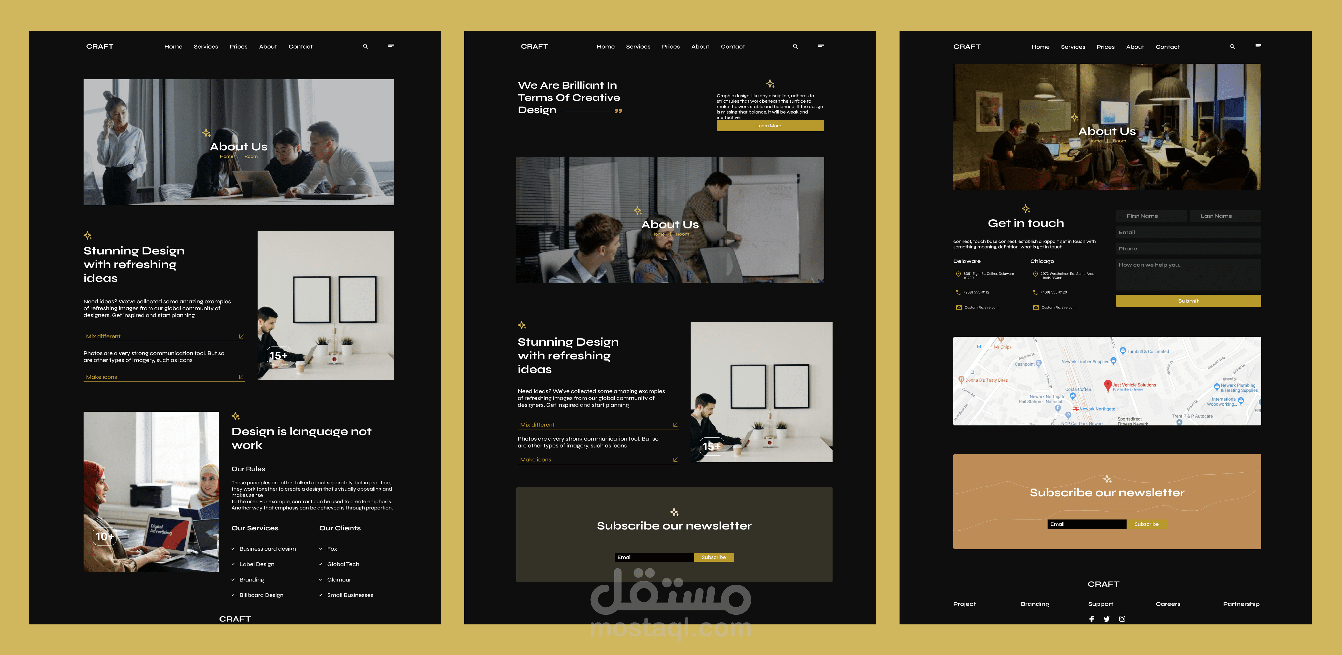 مشروع تصميم الصفحة الرئيسية لموقع خدمات تصميم -  Landing page for Design Services website