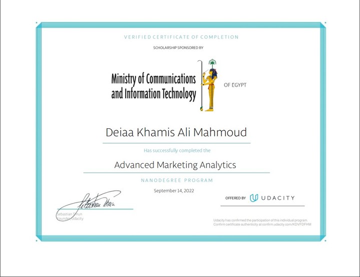 Advanced Marketing Analytics Nanodegree Program