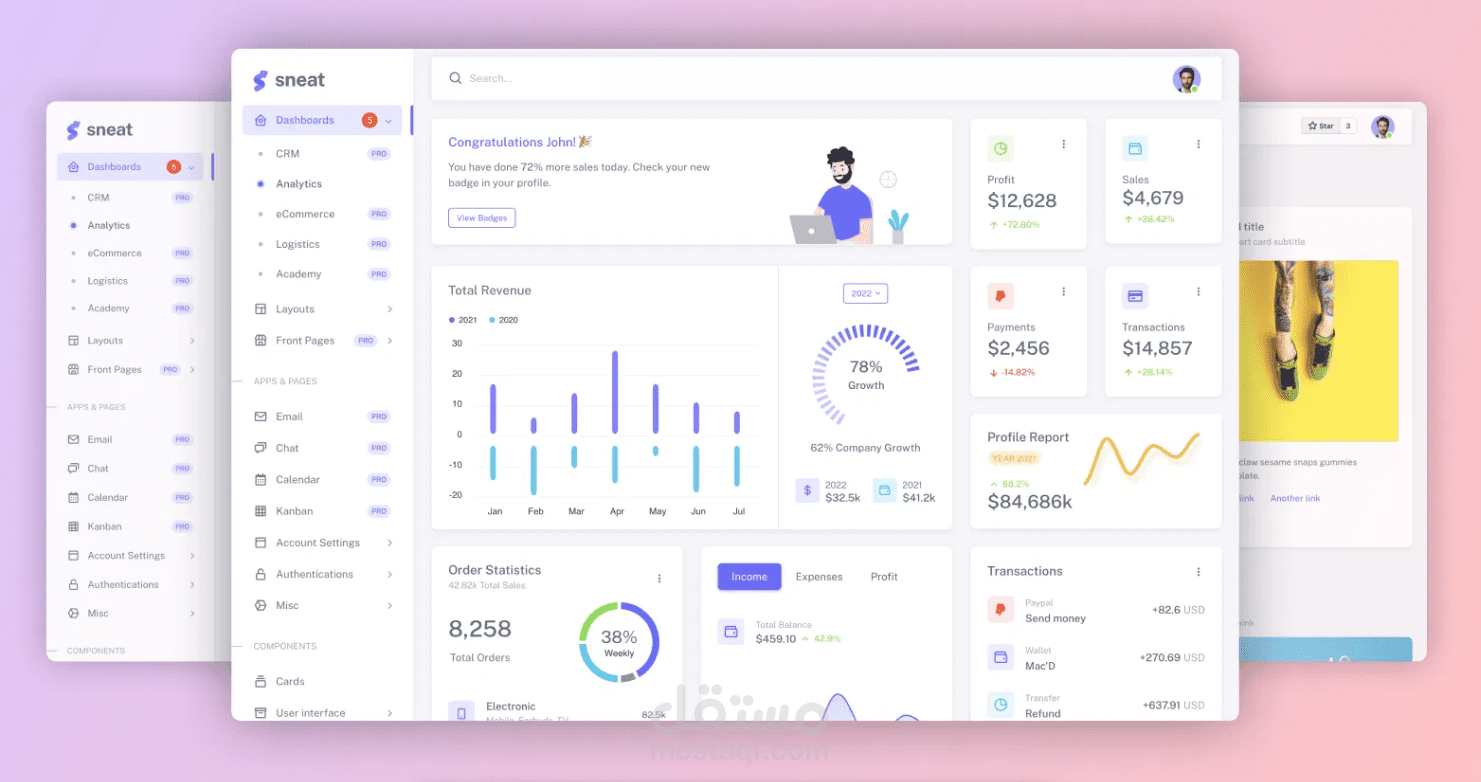 نظام إدارة المتطوعين باستخدام Laravel وواجهة Sneat Admin