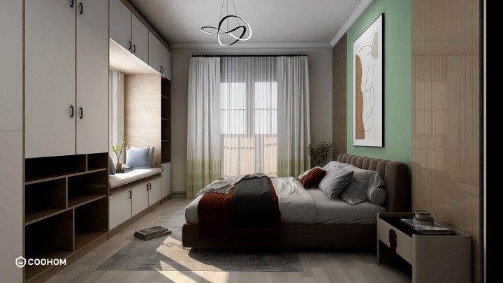 simple green bedroom