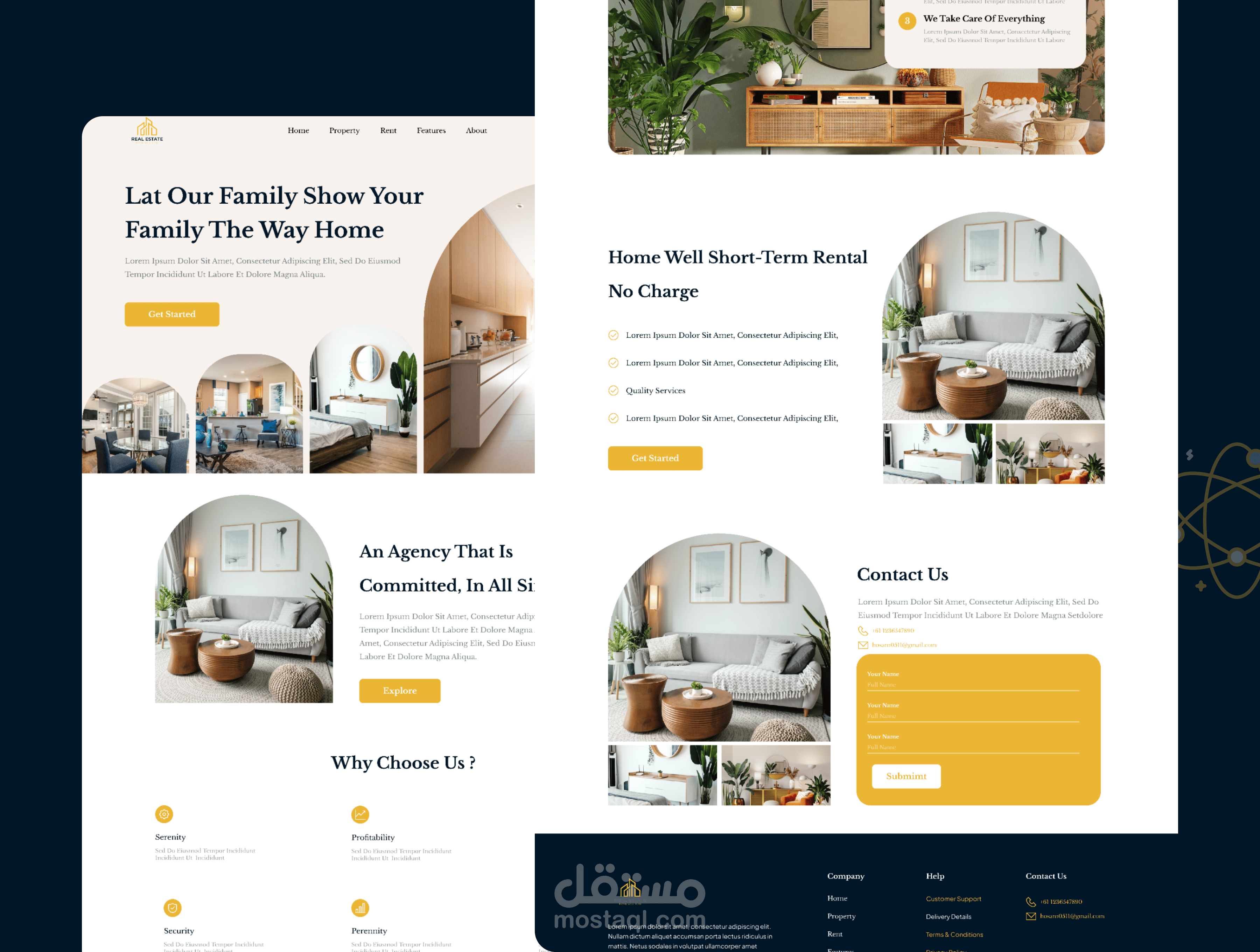 landing page design home rental website | مستقل