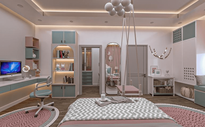 Modern children's bedroom design 4.*5.80 M