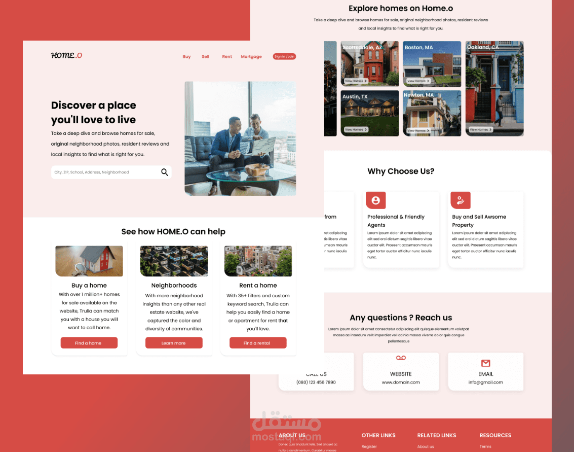 landing page for real estate ( صفحة هبوط لشركة عقارية )