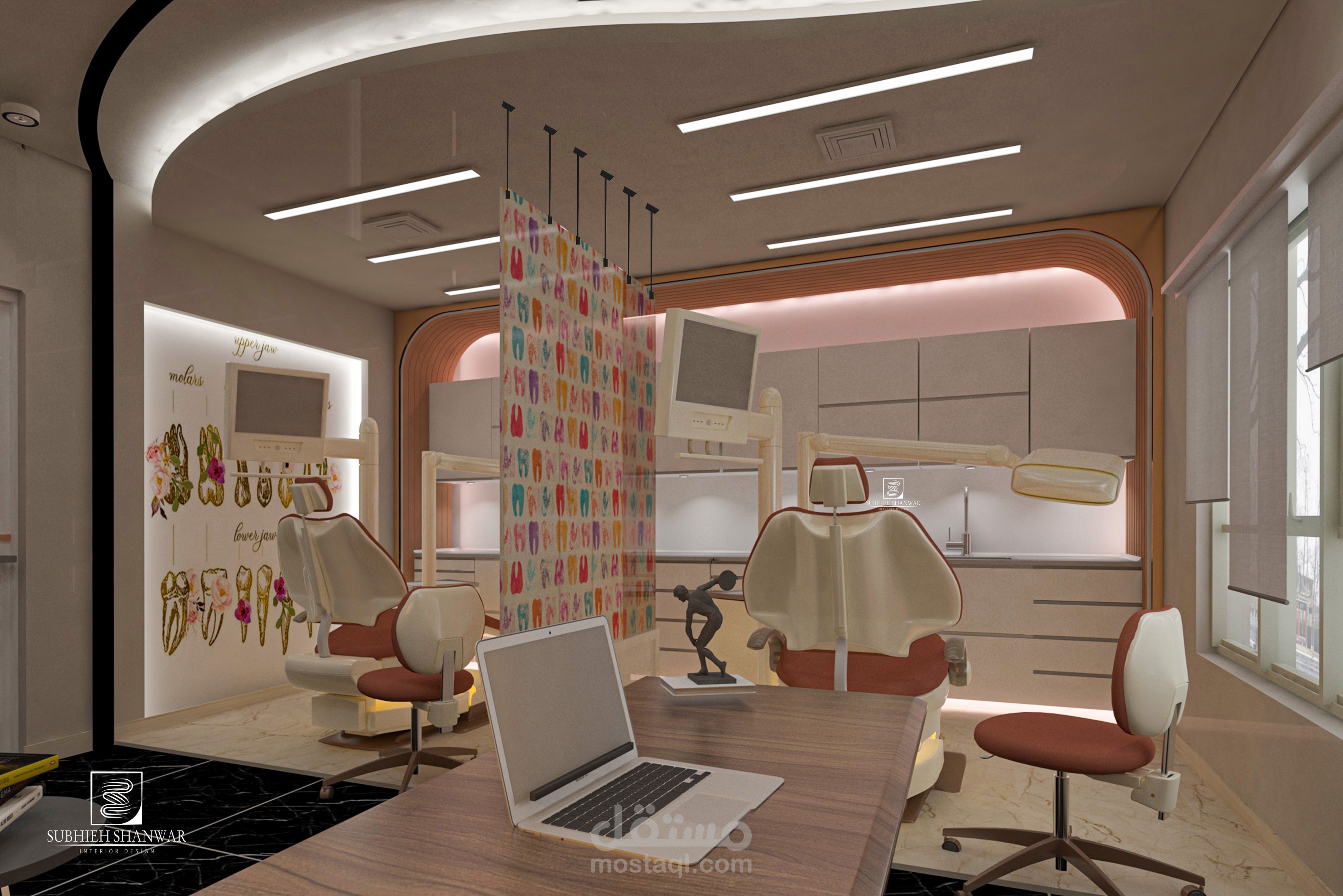 تصميم  داخلي لعيادة دكتور اسنان