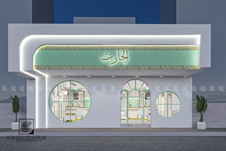 تصميم داخلي وخارجي لمحل تجاري لبيع المجوهرات في العراق