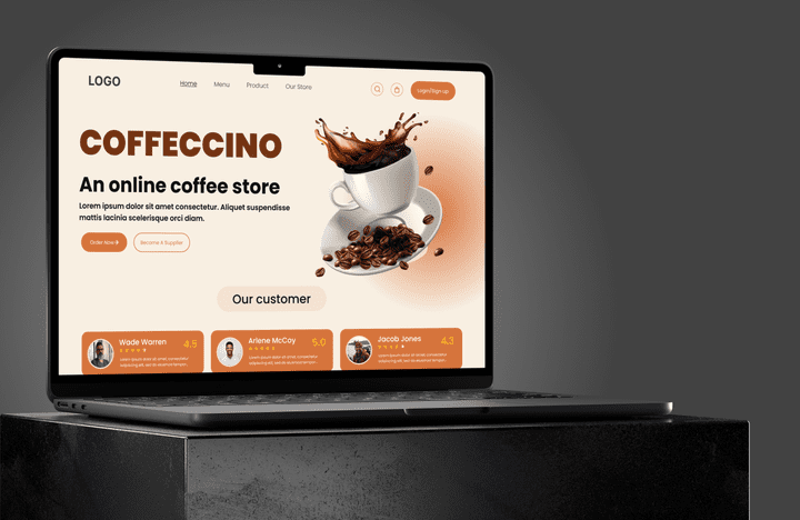 تصميم واجهة موقع | Coffeccino, Online coffe store