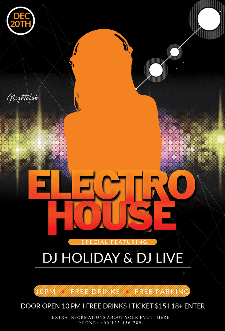 Electro House Party Flyer Template