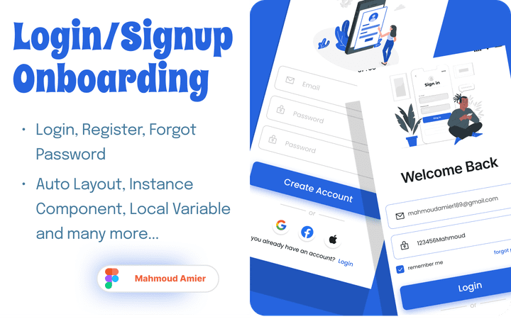 تصميم تدفق تسجيل الدخول والتسجيل للمستخدم  | Login & Signup user Flow