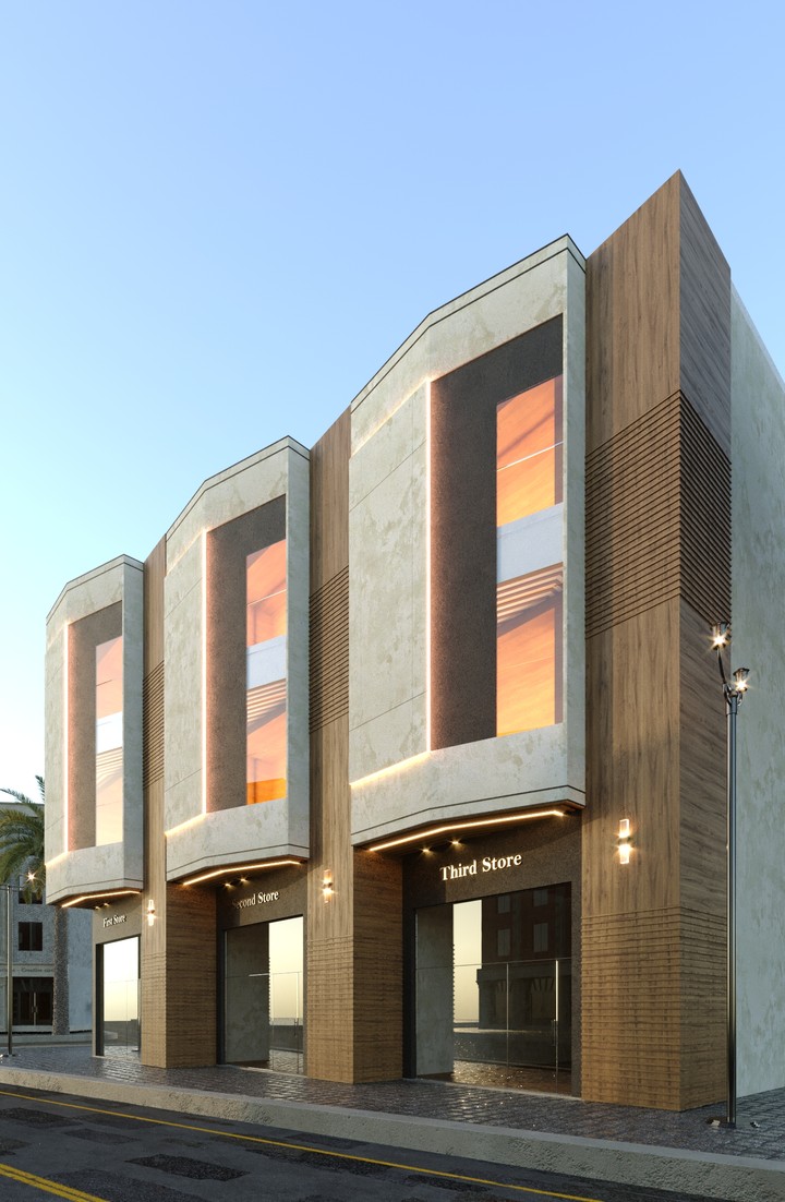 تصميم واجهة مبنى تجاري سكني في جدة / السعودية