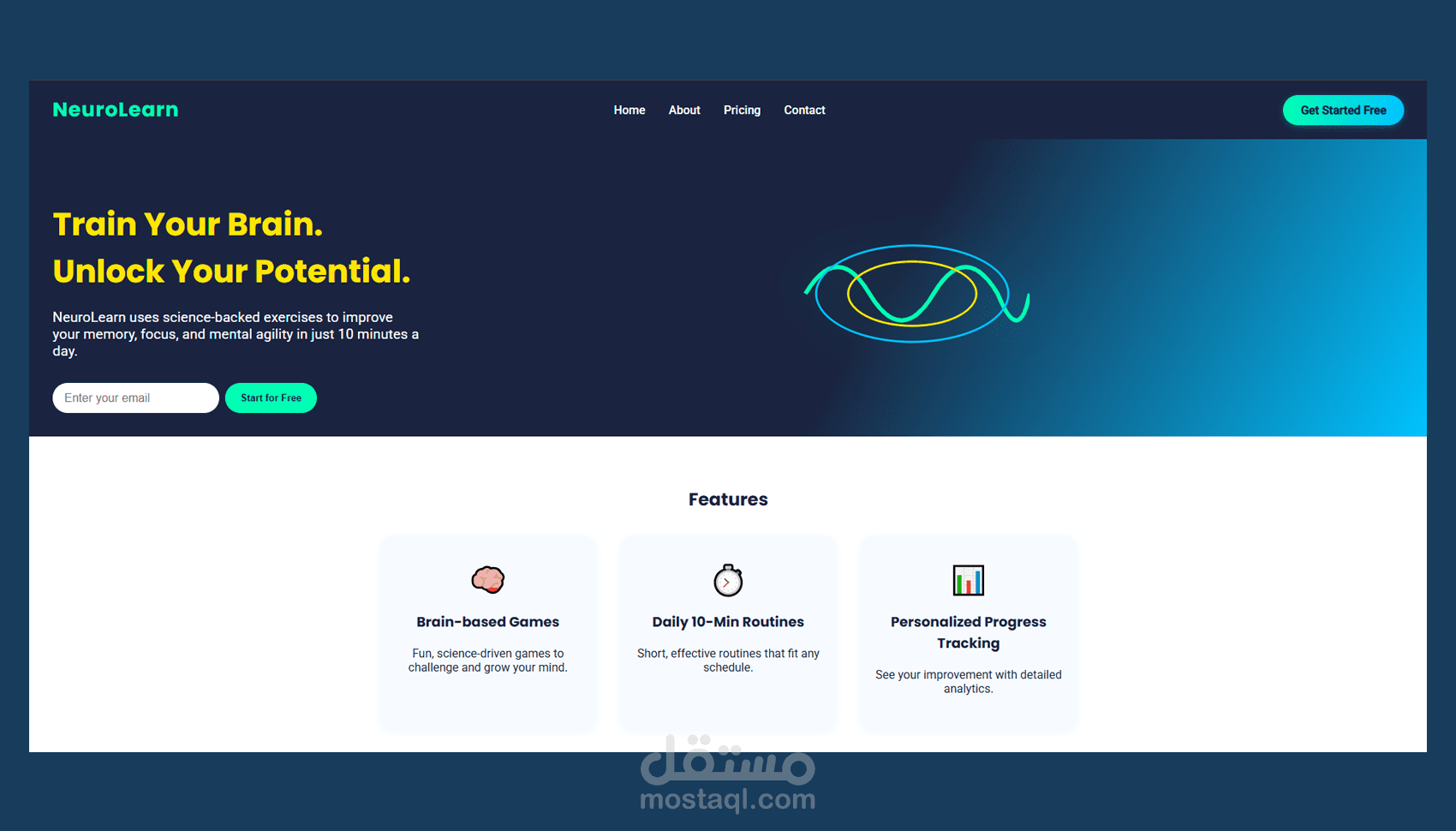 تصميم صفحة هبوط بـ HTML/CSS/JS سريعة ومتجاوبة مع جميع الأجهز