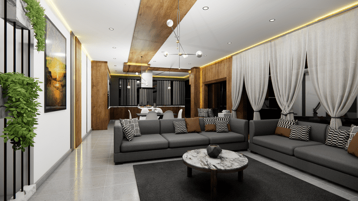 Living area & Kitchen Design