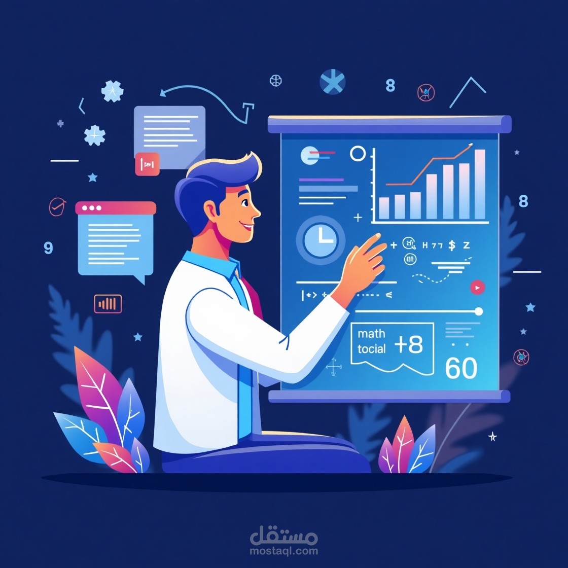 محاضرات تفاعلية أونلاين في علوم الذكاء الاصطناعي، البرمجة والرياضيات