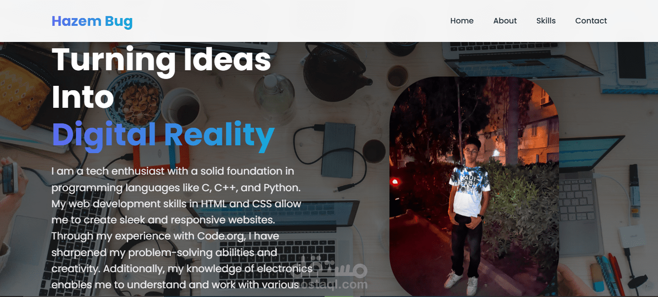 Portfolio in light mode