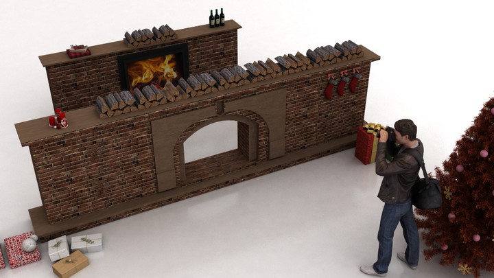 Christmas Decorative Fireplace