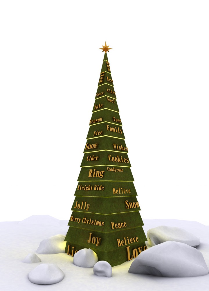 Christmas Tree Words Design