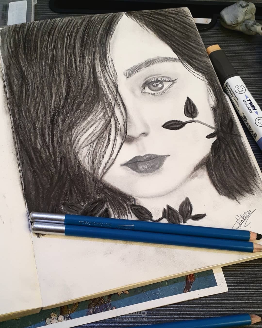 رسمة بالفحم