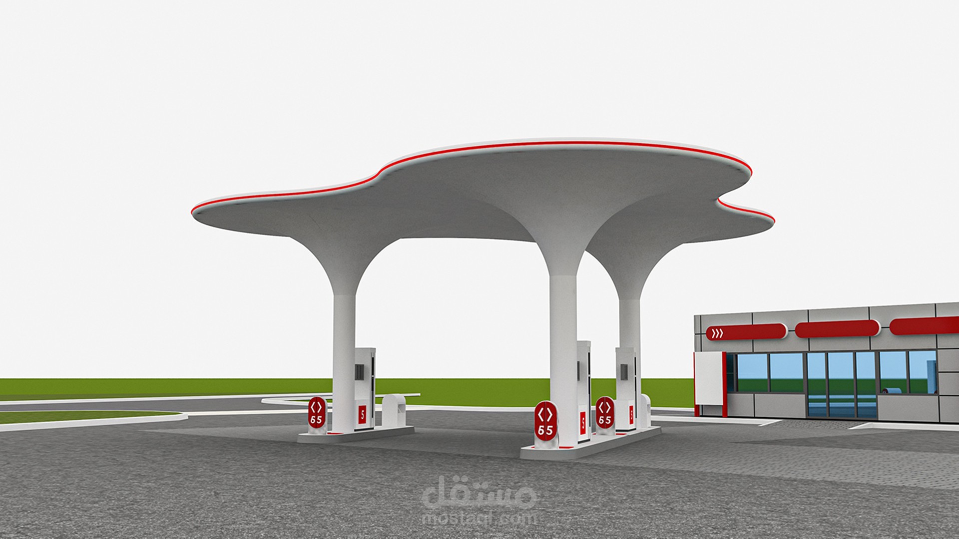 تصميم مبتكر لمحطة وقود حسب المواصفات القياسية مستقل