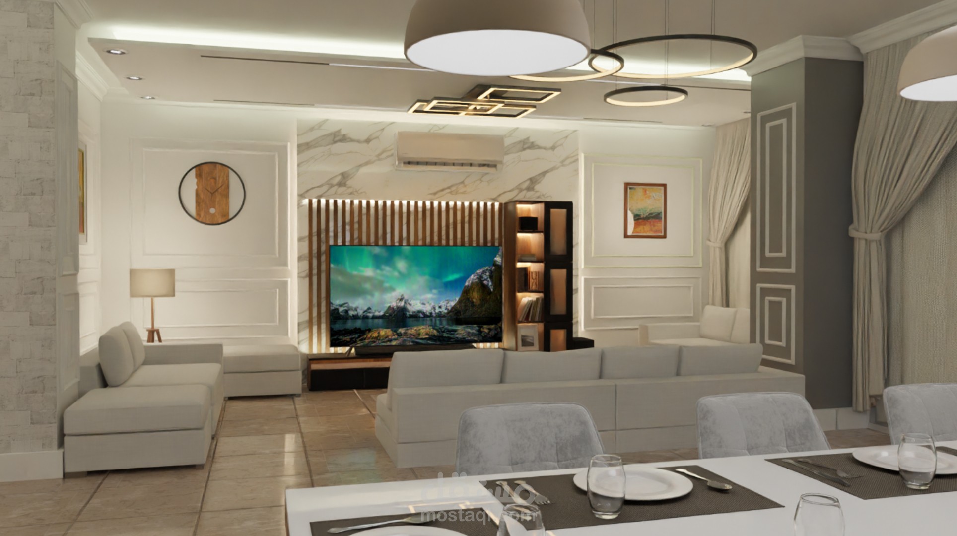تصميم داخلي معاصر ┃مساحات أنيقة وعملية ┃ تناغم بين الراحة والجمال