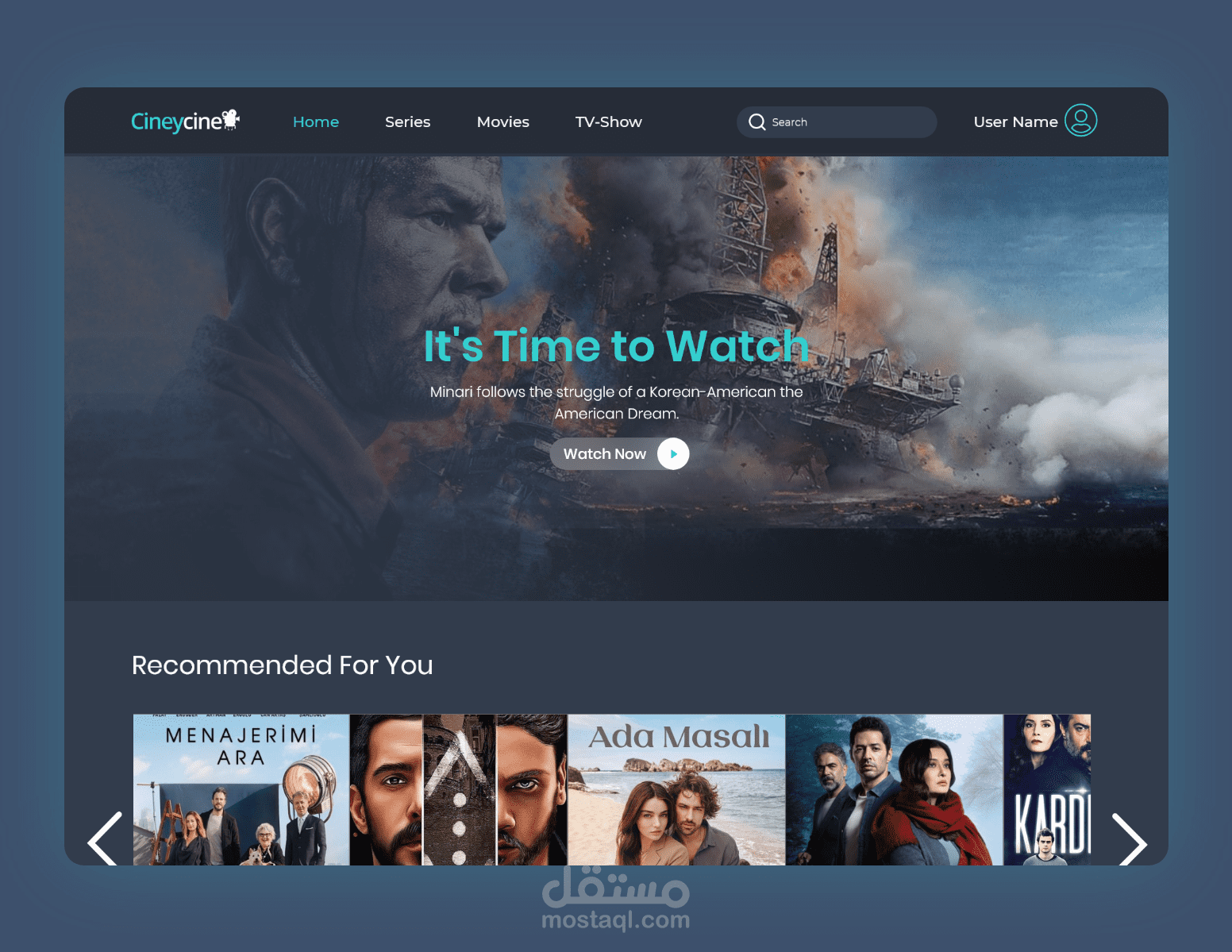 UI/UX Design for show movies website