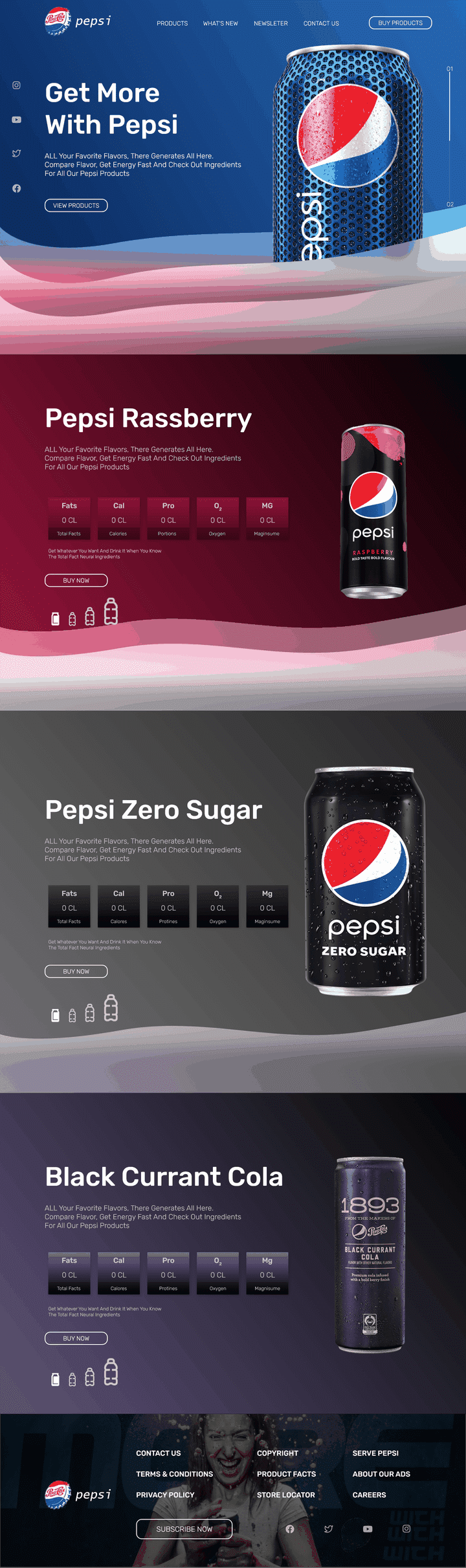 Redesign for pepsi website