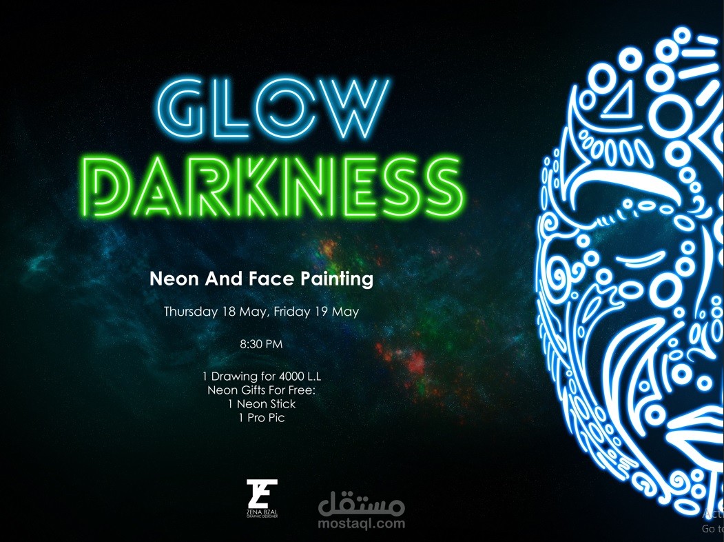 Neon and Face painting poster